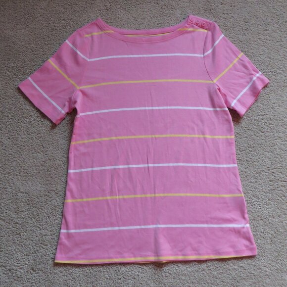 NEW Charter Club Womens Shirt Size M Pink 100% Supima Cotton Short Sleeves - Picture 3 of 9